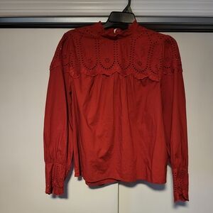 Elegant Rustic Red Women's Top Fall Color